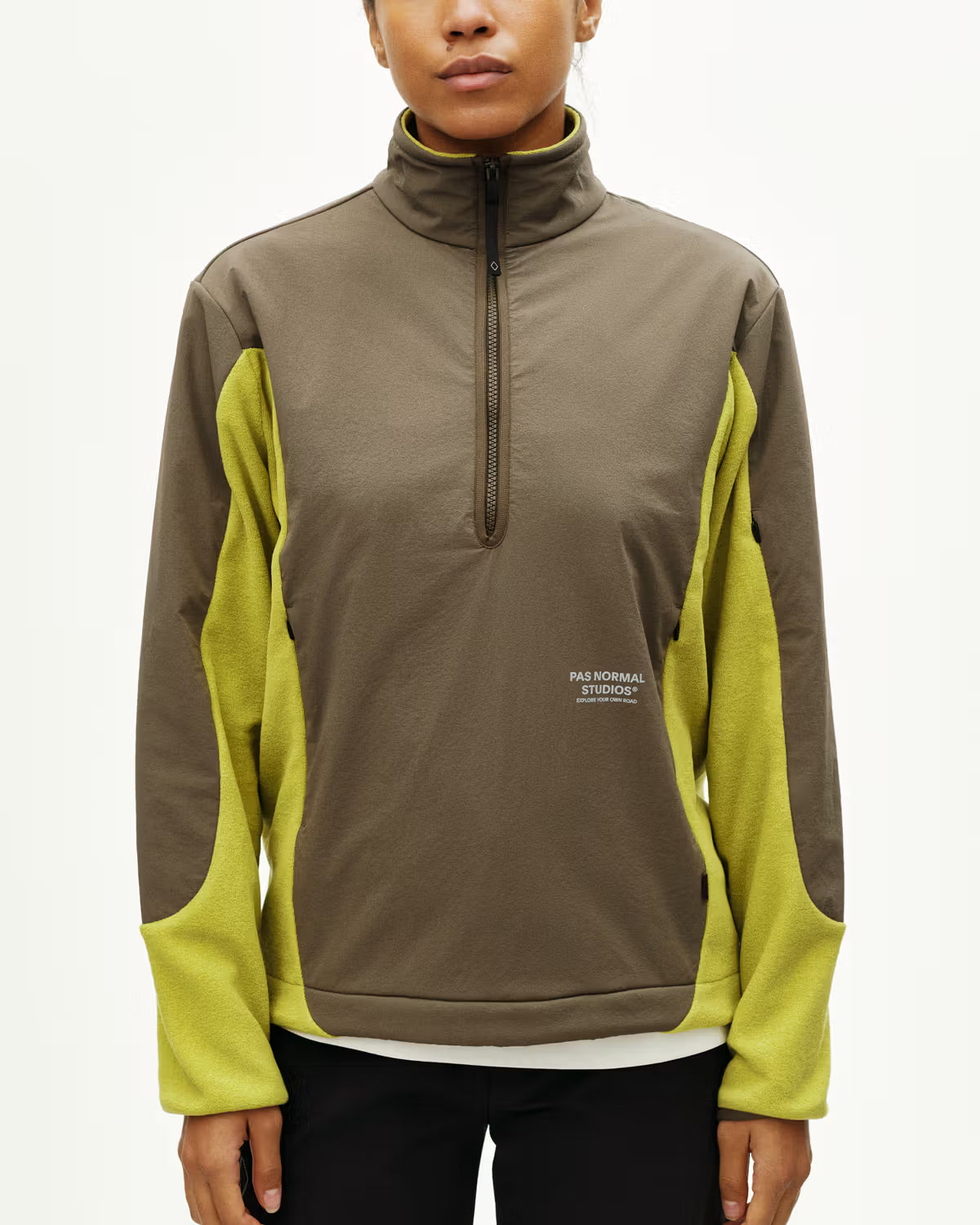 OFF-RACE LIGHT FLEECE HALF-ZIP - MOSS GREEN