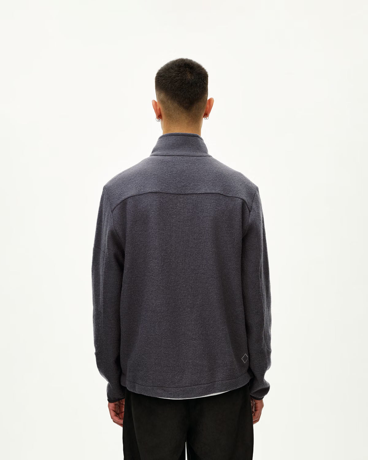 OFF-RACE BOILED WOOL HALF-ZIP - STEEL