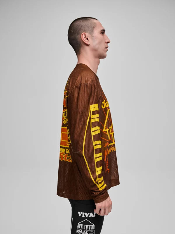 MAAP + PUBLIC POSSESSION MESH LS TEE - UMBER