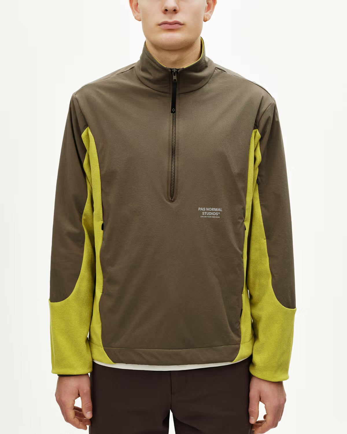 OFF-RACE LIGHT FLEECE HALF-ZIP - MOSS GREEN