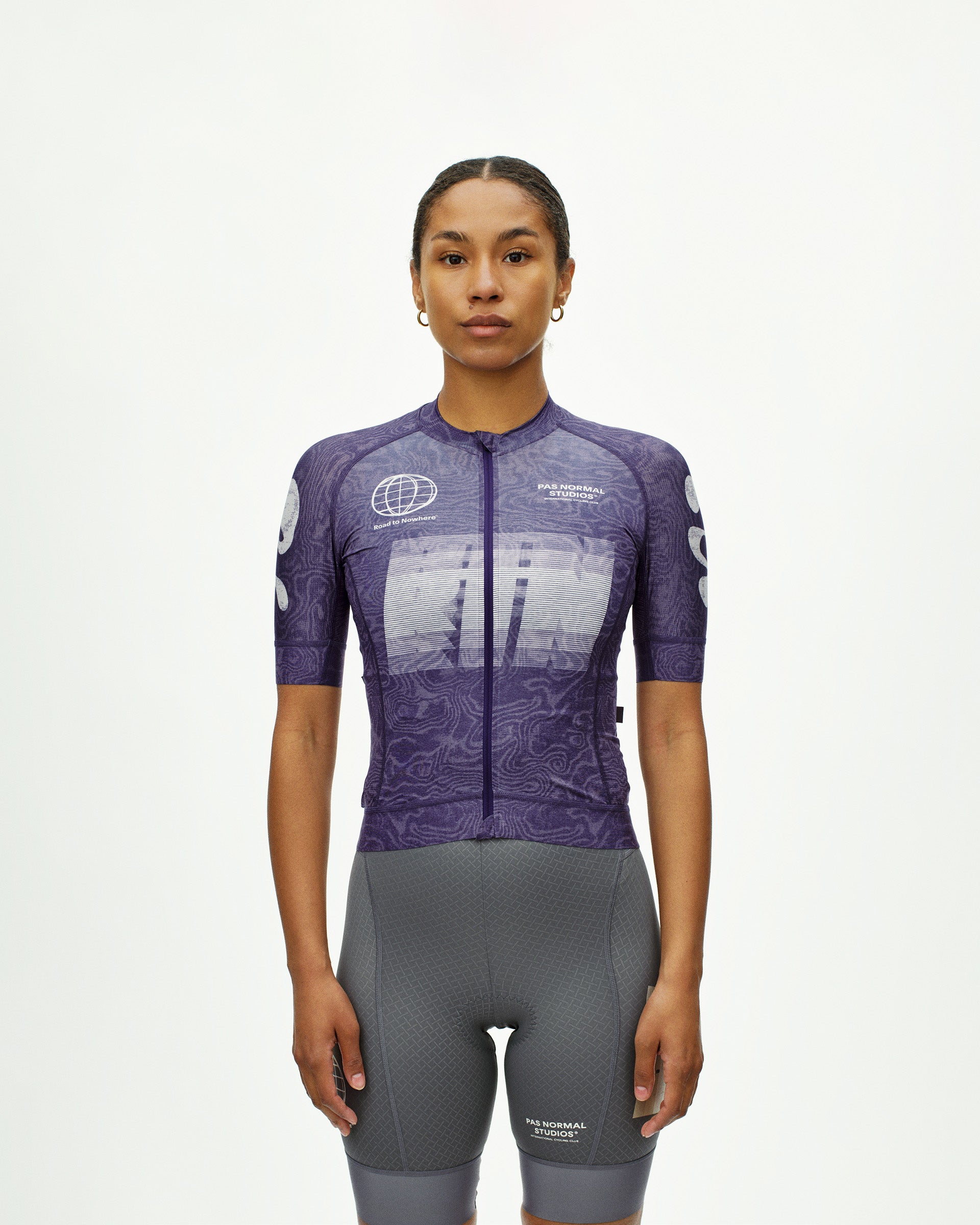 WOMEN'S MECHANISM LOGO JERSEY - AOP RTN DARK PURPLE