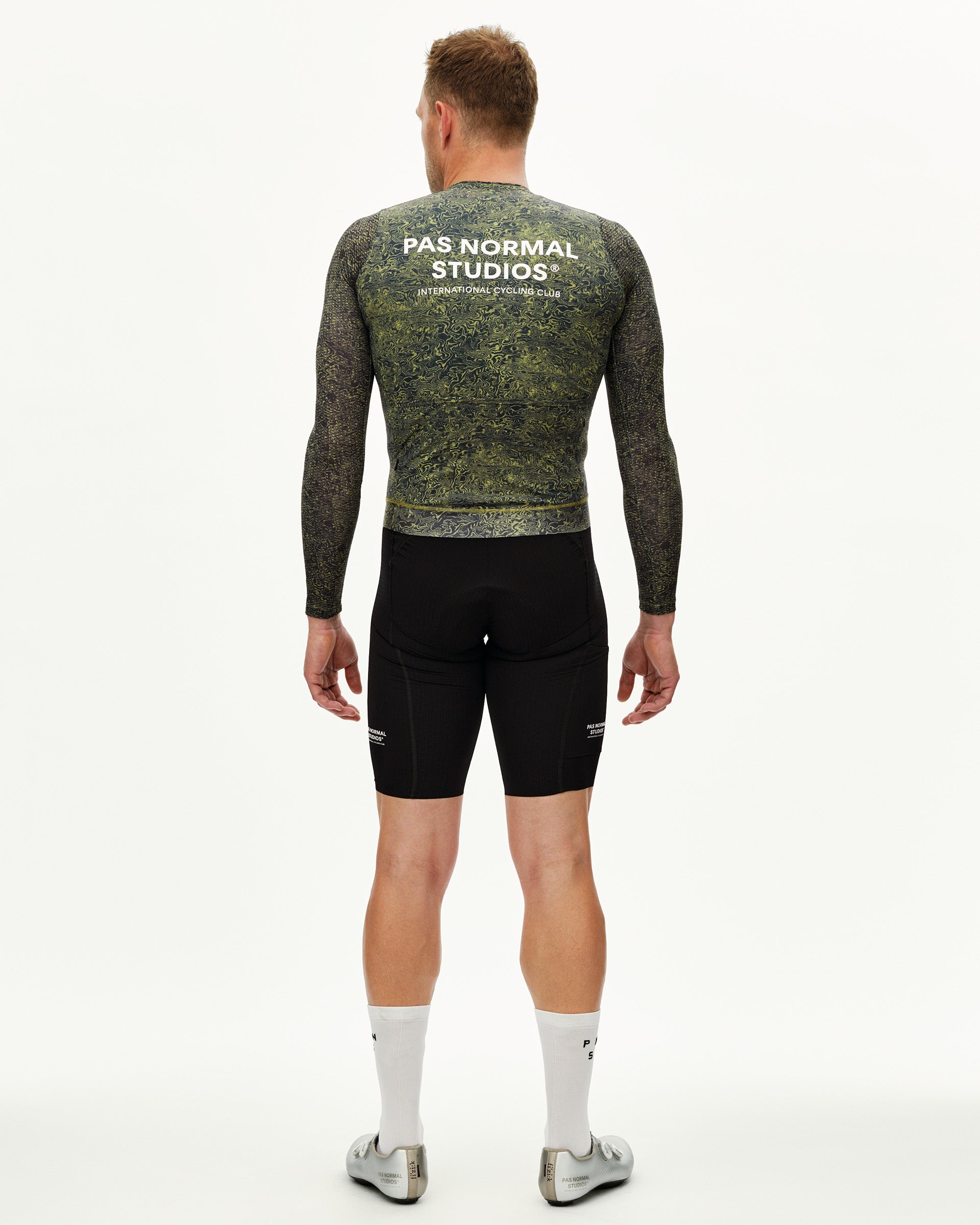 ESSENTIAL LIGHT LONGSLEEVE JERSEY - AOP GRAIN DARK LIME