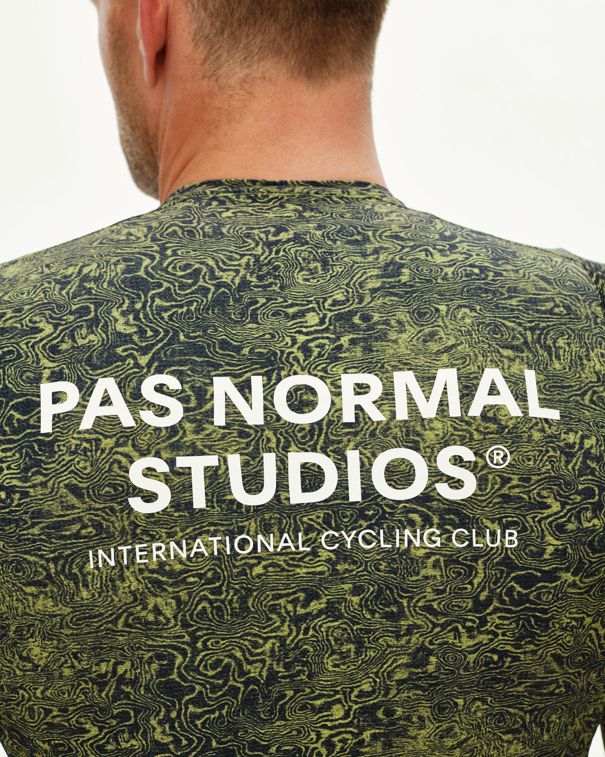 ESSENTIAL LIGHT LONGSLEEVE JERSEY - AOP GRAIN DARK LIME