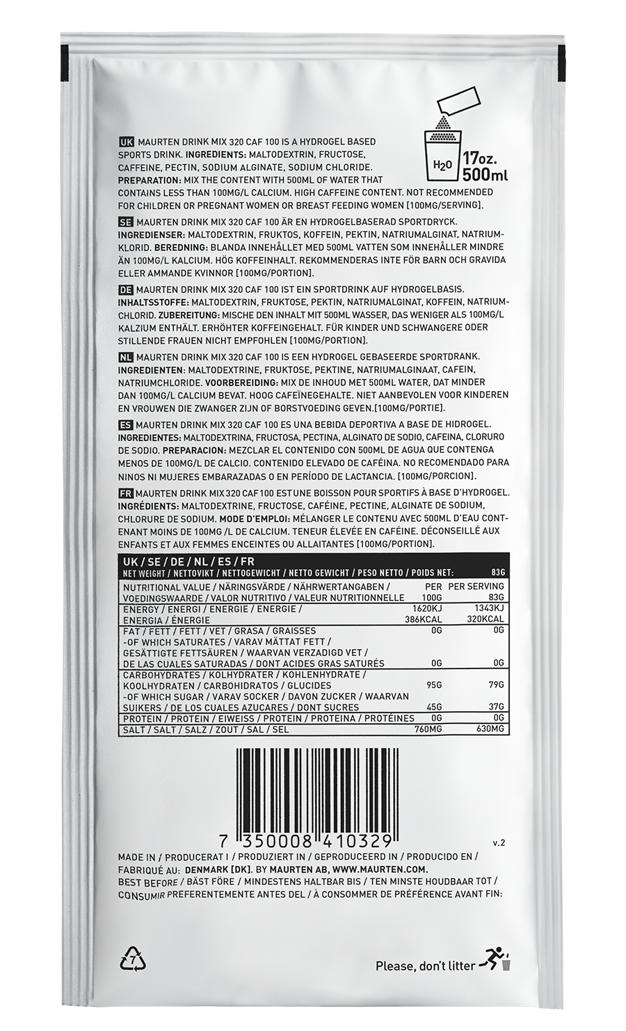 MAURTEN DRINK MIX 320 CAF BOX OF 14