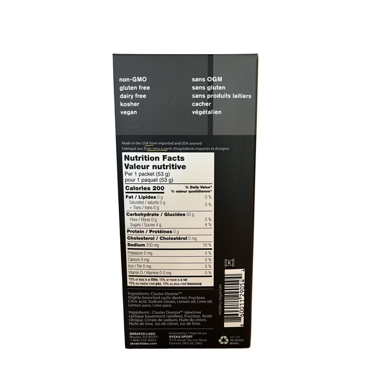 SKRATCH LABS - SUPER HIGH-CARB SPORT DRINK MIX: LEMON + LIME (8PK)