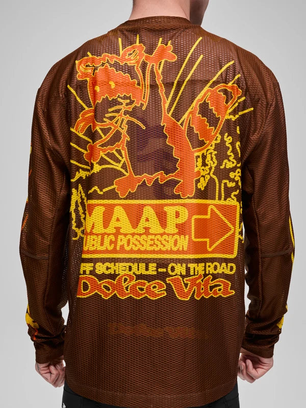 MAAP + PUBLIC POSSESSION MESH LS TEE - UMBER