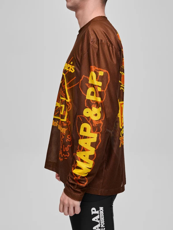 MAAP + PUBLIC POSSESSION MESH LS TEE - UMBER