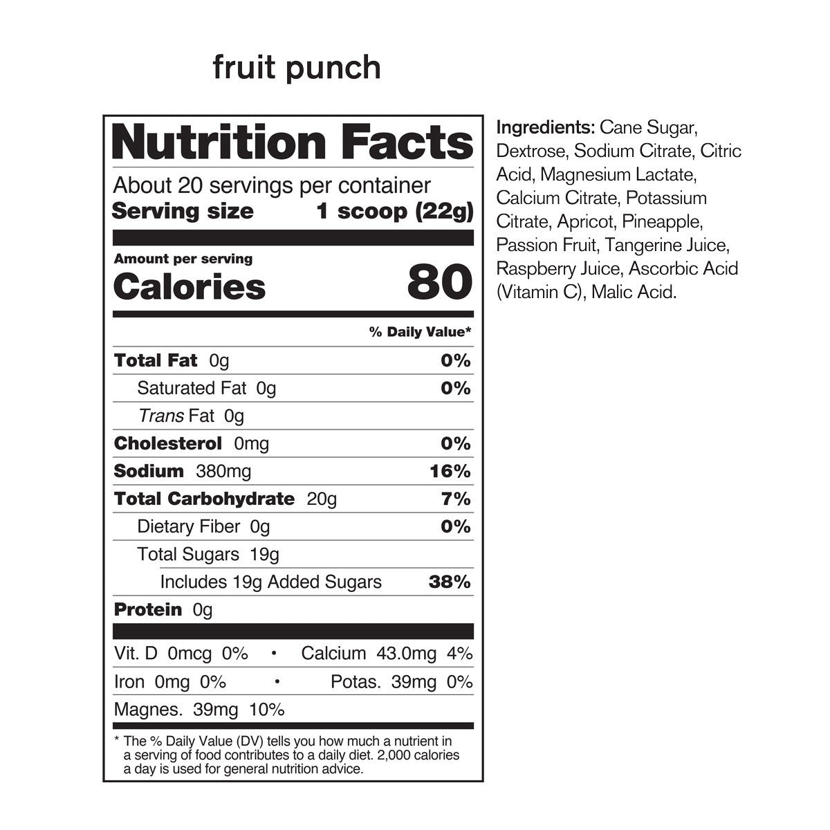 SKRATCH LABS - SPORT HYDRATION DRINK MIX FRUIT PUNCH