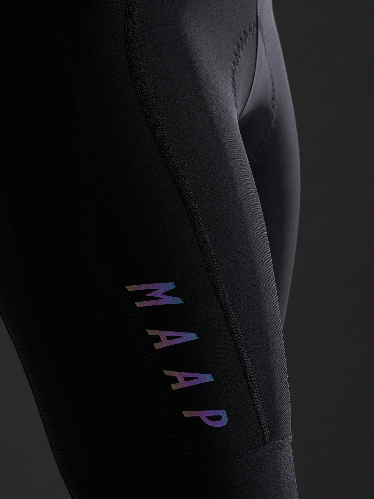 Women's Team Bib Evo in Warm Iron: Experience ultimate all-day comfort with MAAP's 3D Thermo Moulded chamois, featuring Eco X