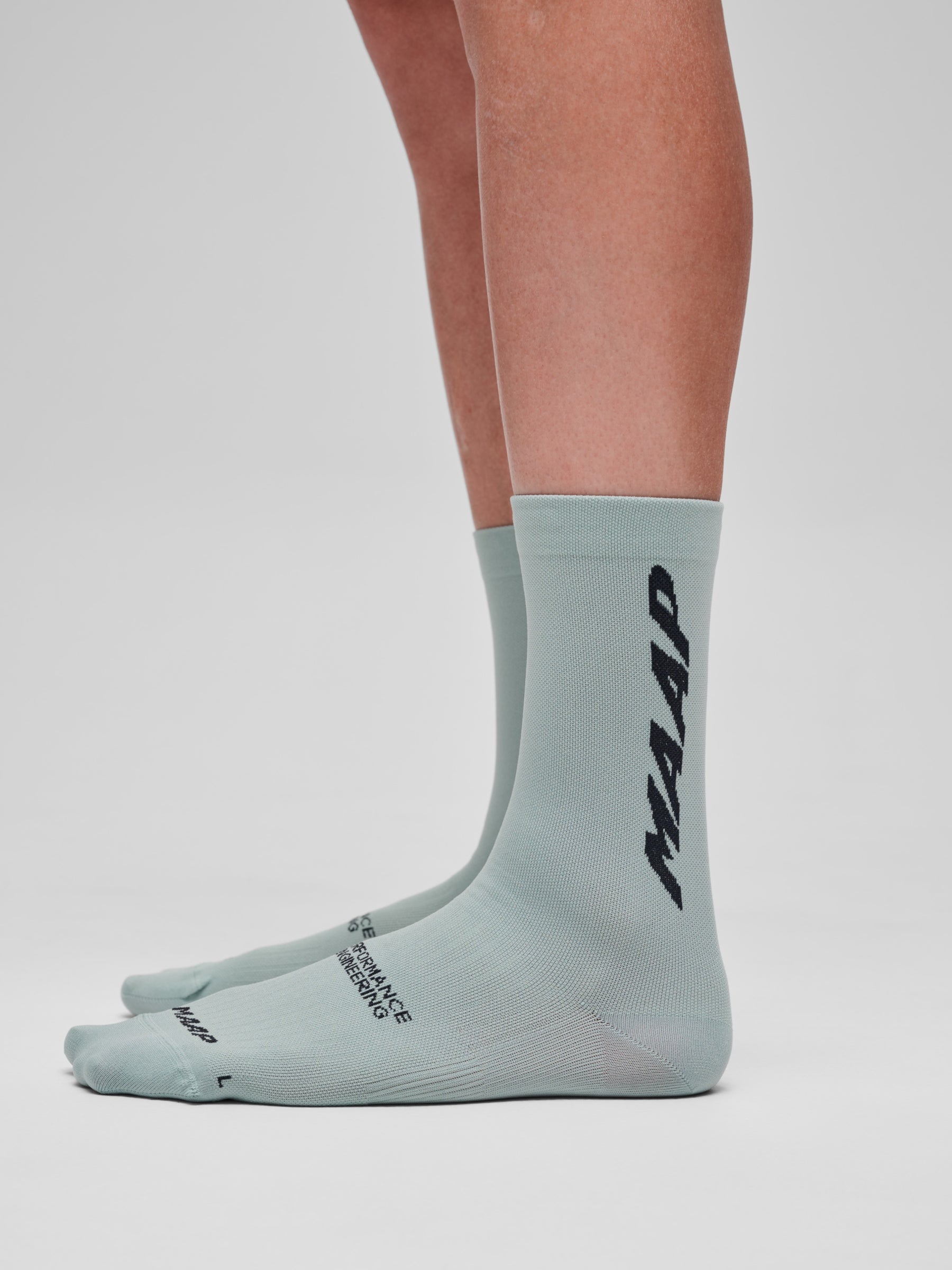 Team Sock in Aqua Grey: Olefin yarn technology - moisture wicking & durable.