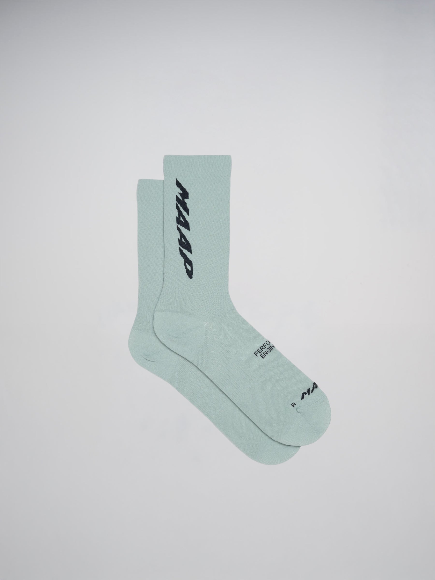 Team Sock in Aqua Grey: 6 inch cuff length.