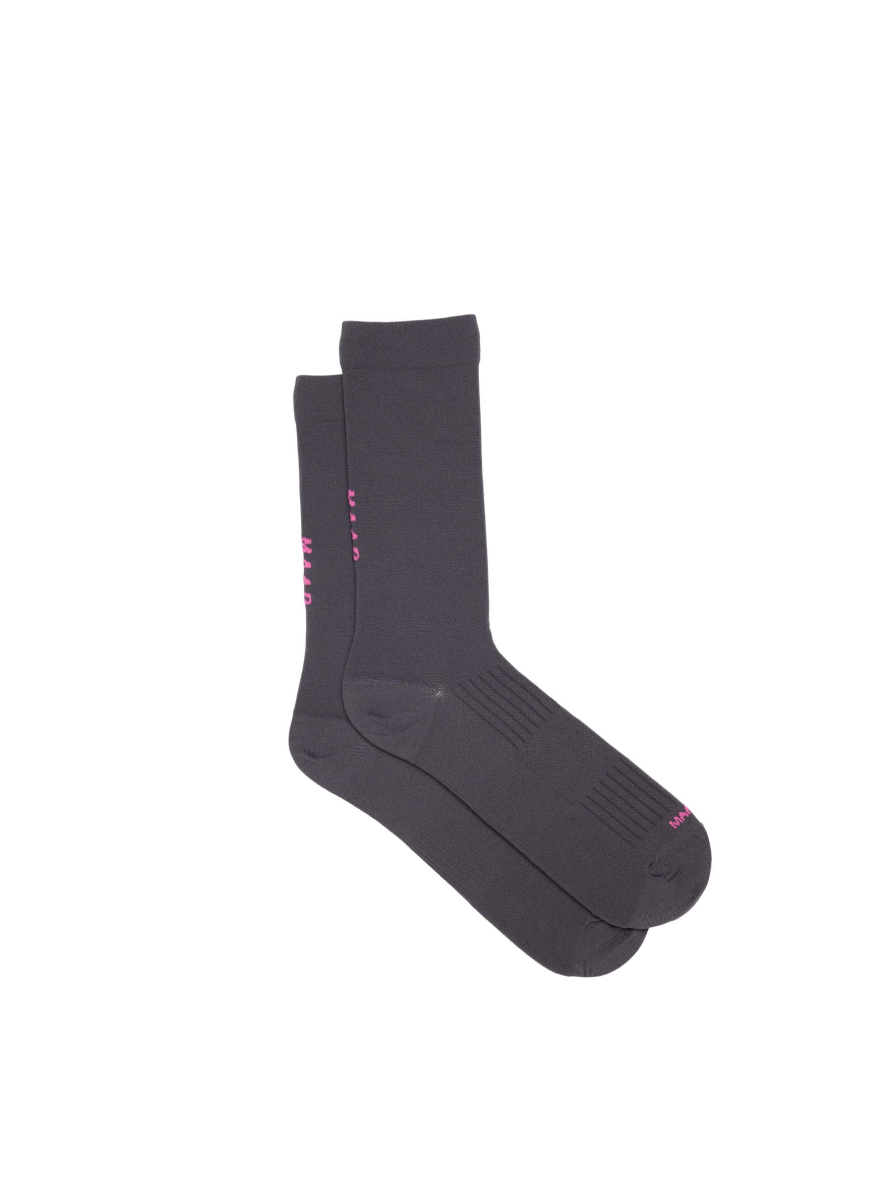 Team Sock - Long in Charcoal Plum, flat lay