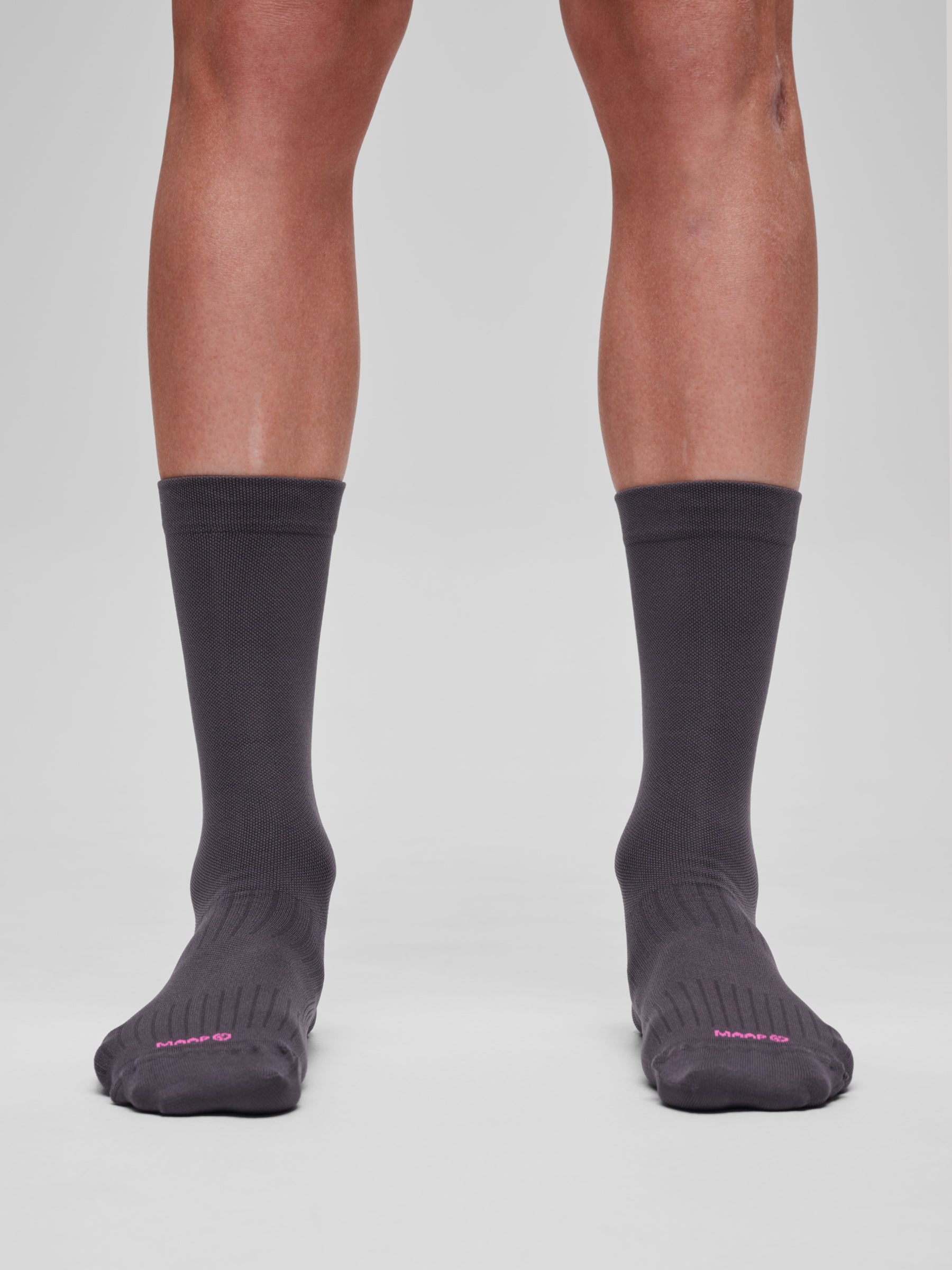 Team Sock - Long in Charcoal Plum: Engineered knit textures strategically placed for comfort and support.