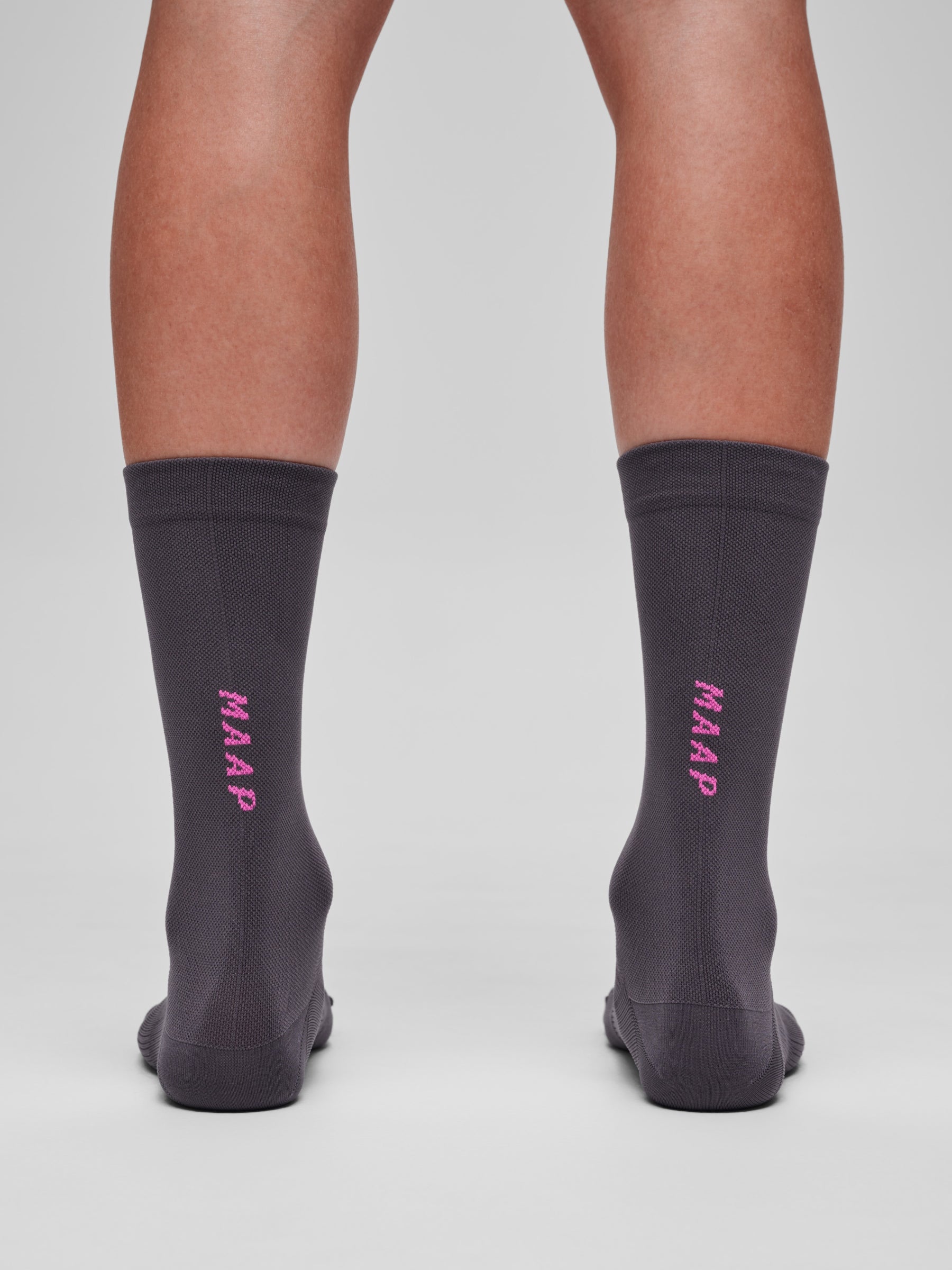 Team Sock - Long in Charcoal Plum: Padded underfoot for enhanced comfort.