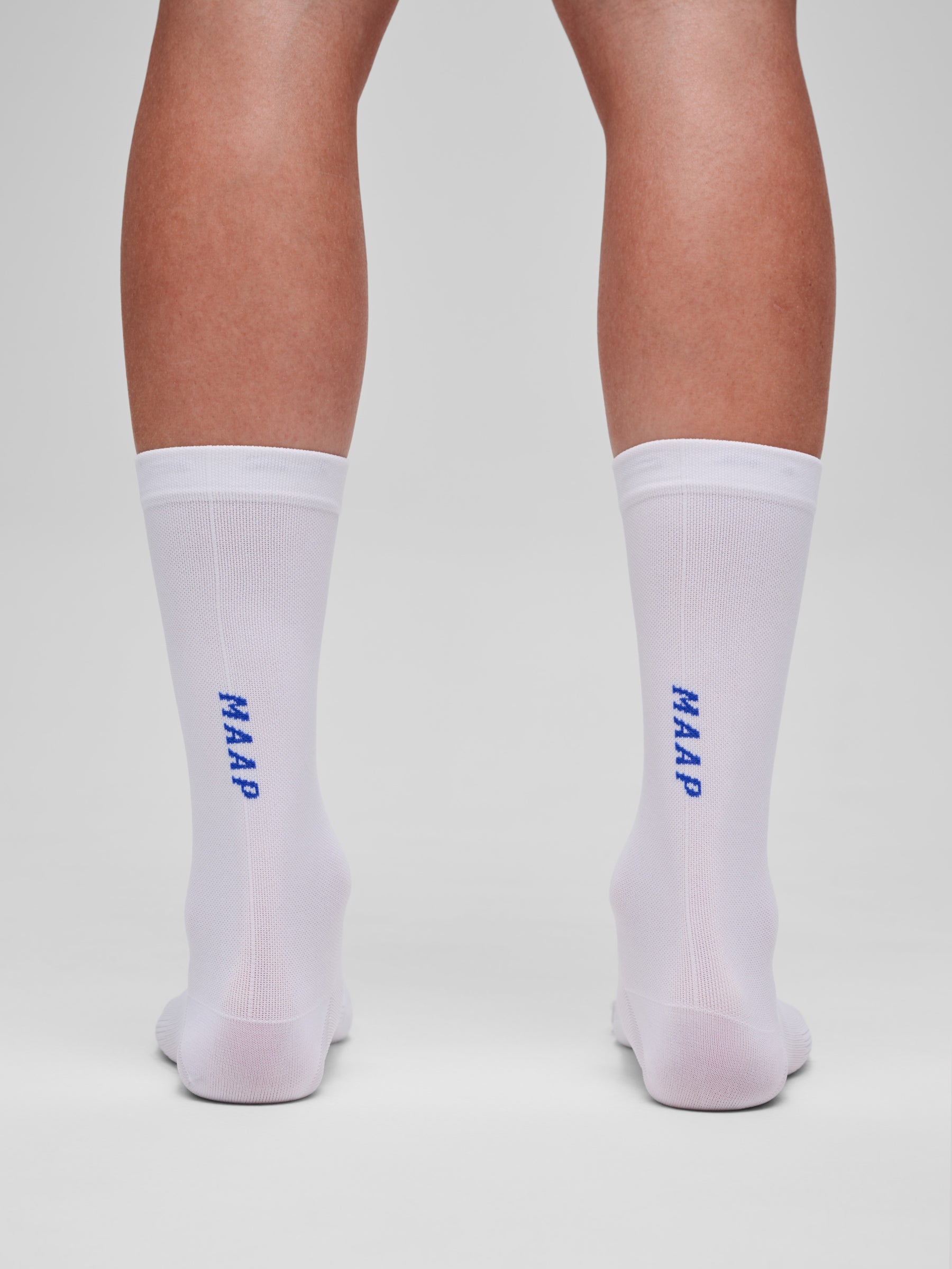Team Sock - Long in White/RGB Blue: Padded underfoot for enhanced comfort.