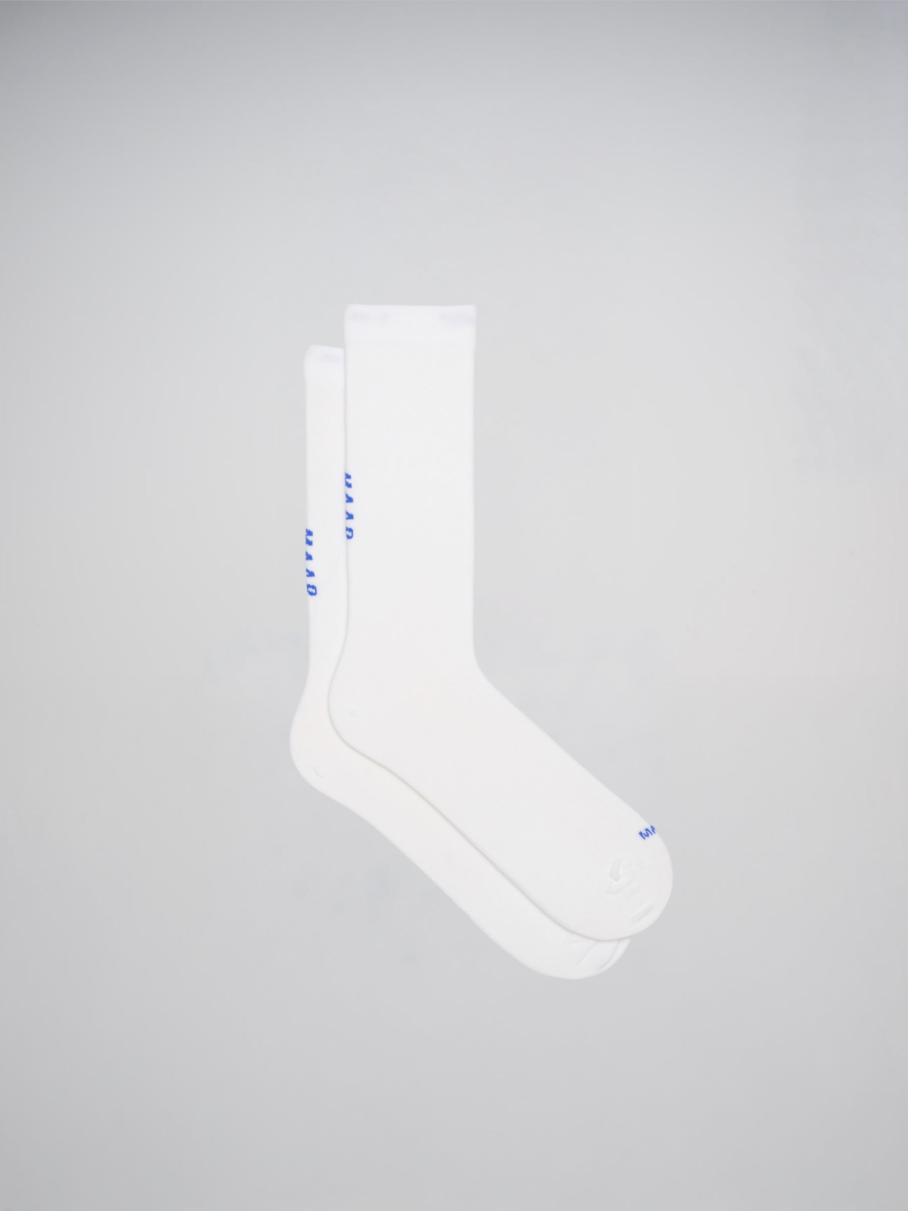 Team Sock - Long in White/RGB Blue: 7 inch cuff length.