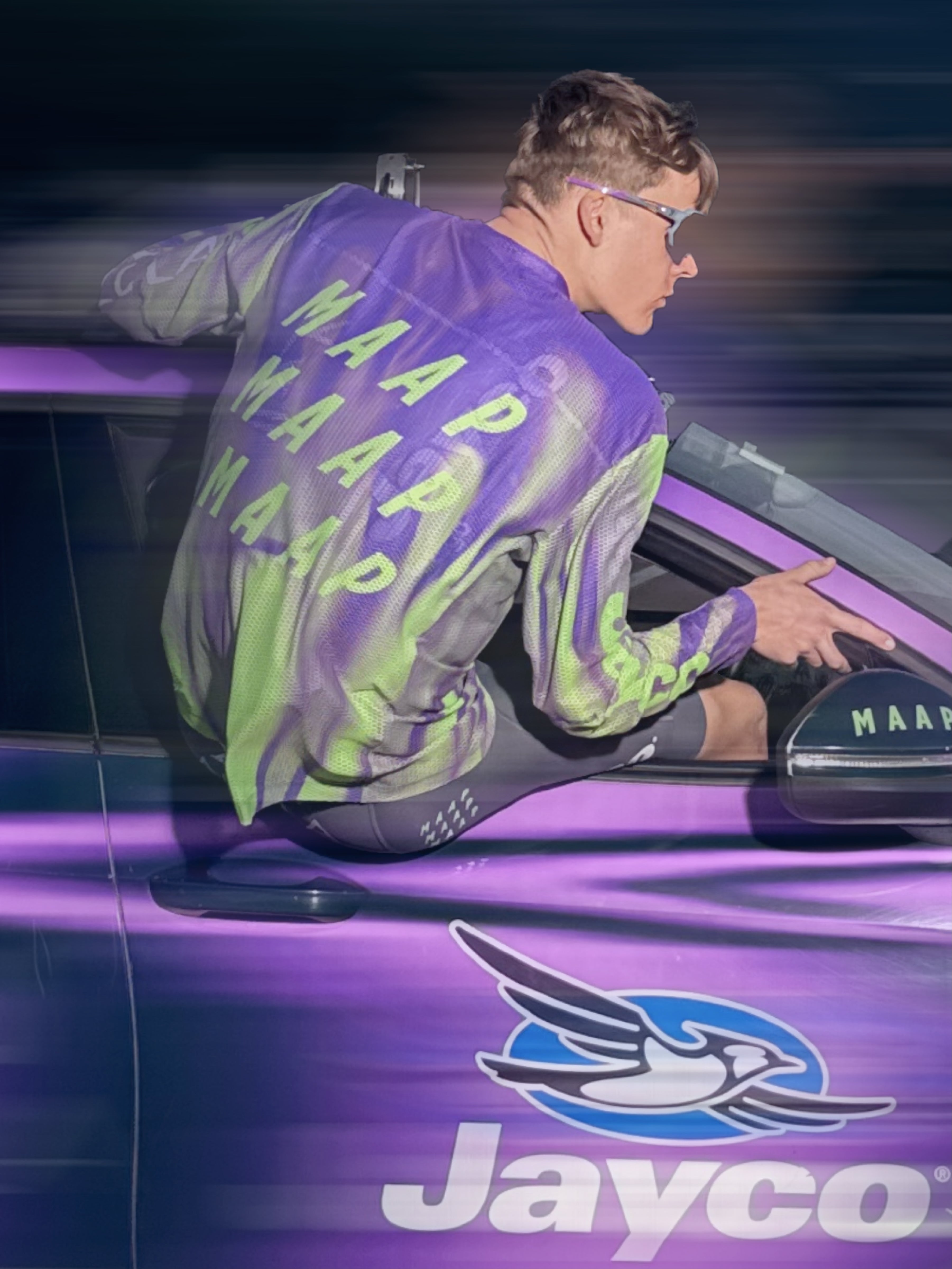 WORLDTOUR 26 MESH LS TEE - BLACKOUT GLOW