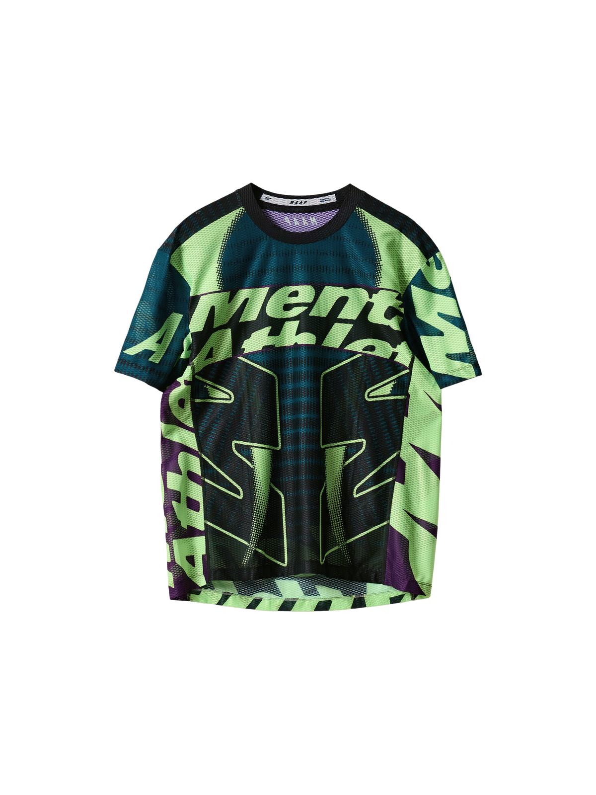 MESH SS TEE - MENTAL ATHLETIC BLACK / ACID LIME