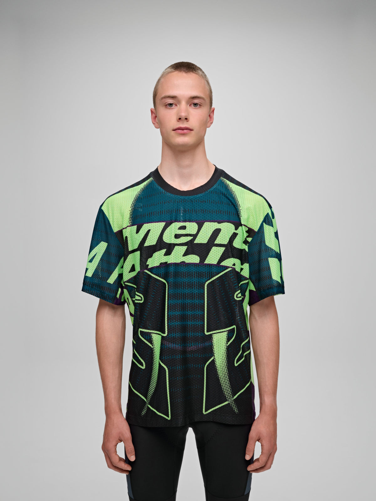 MESH SS TEE - MENTAL ATHLETIC BLACK / ACID LIME