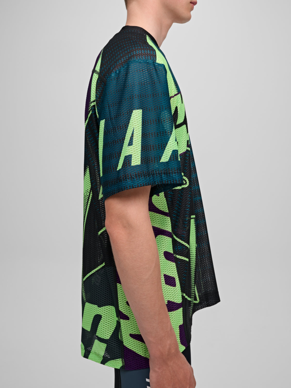 MESH SS TEE - MENTAL ATHLETIC BLACK / ACID LIME