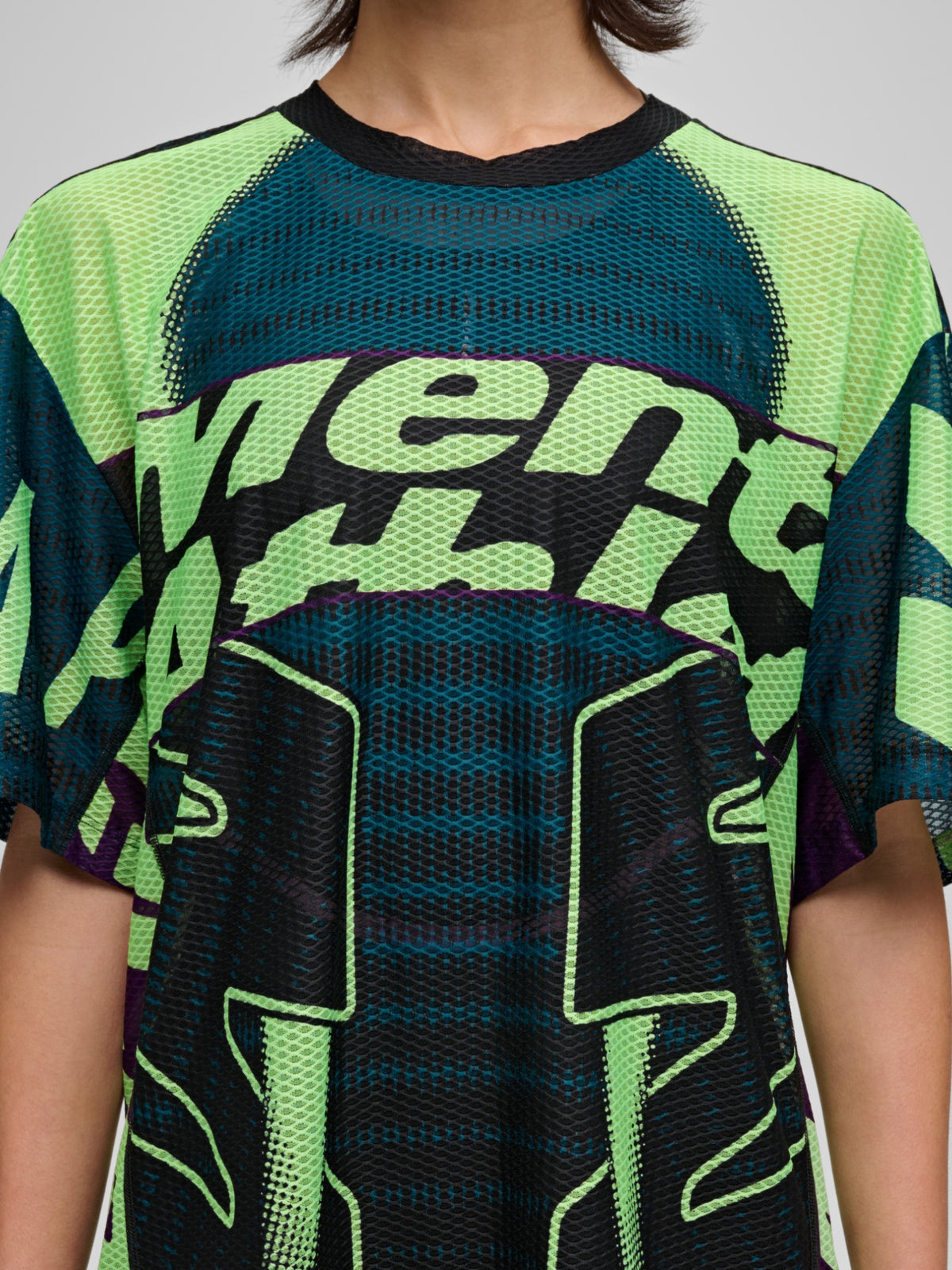 MESH SS TEE - MENTAL ATHLETIC BLACK / ACID LIME