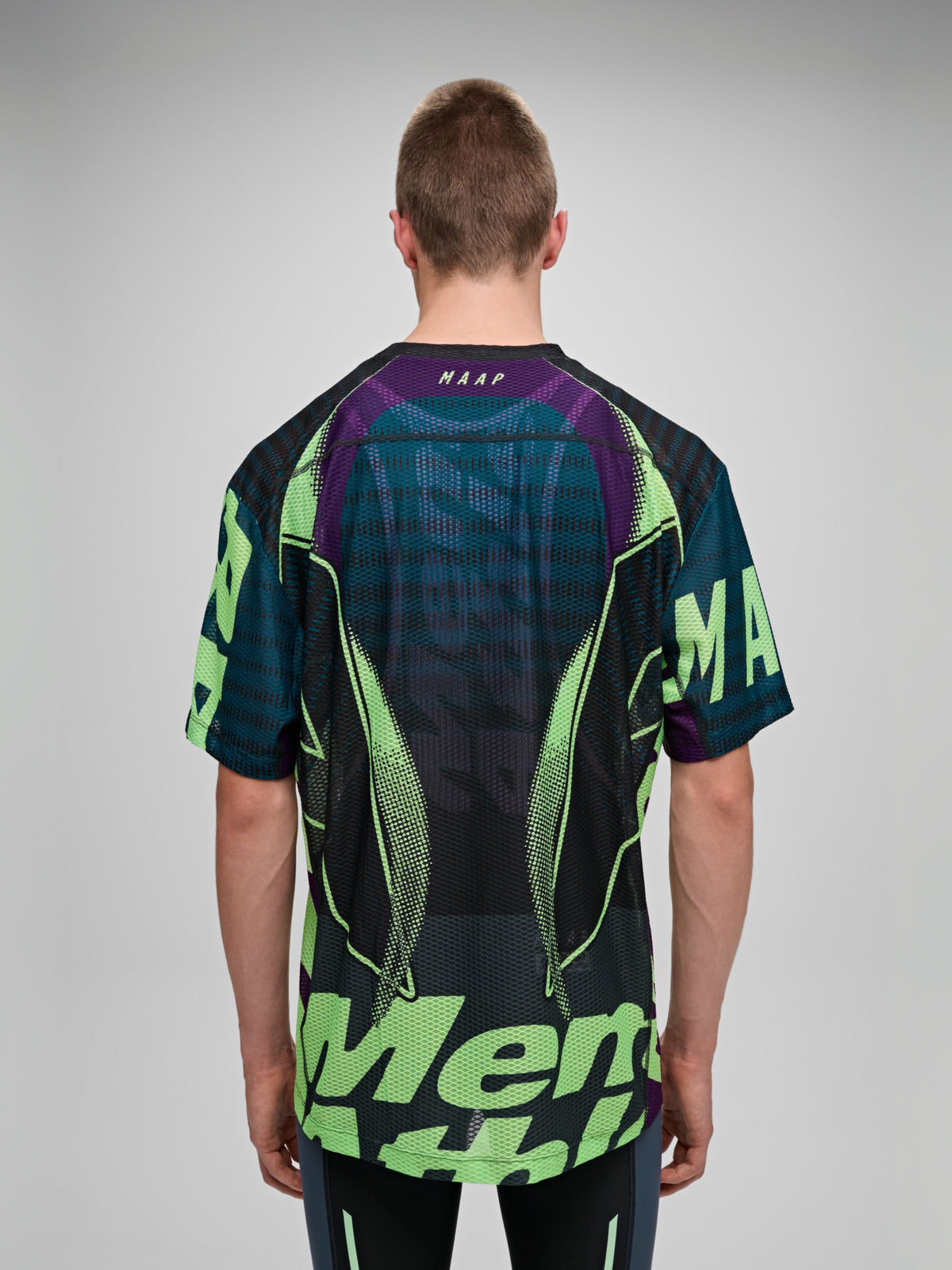 MESH SS TEE - MENTAL ATHLETIC BLACK / ACID LIME