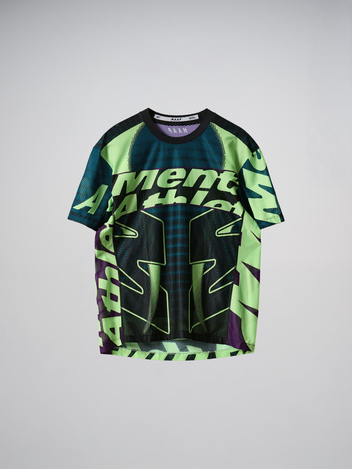 MESH SS TEE - MENTAL ATHLETIC BLACK / ACID LIME