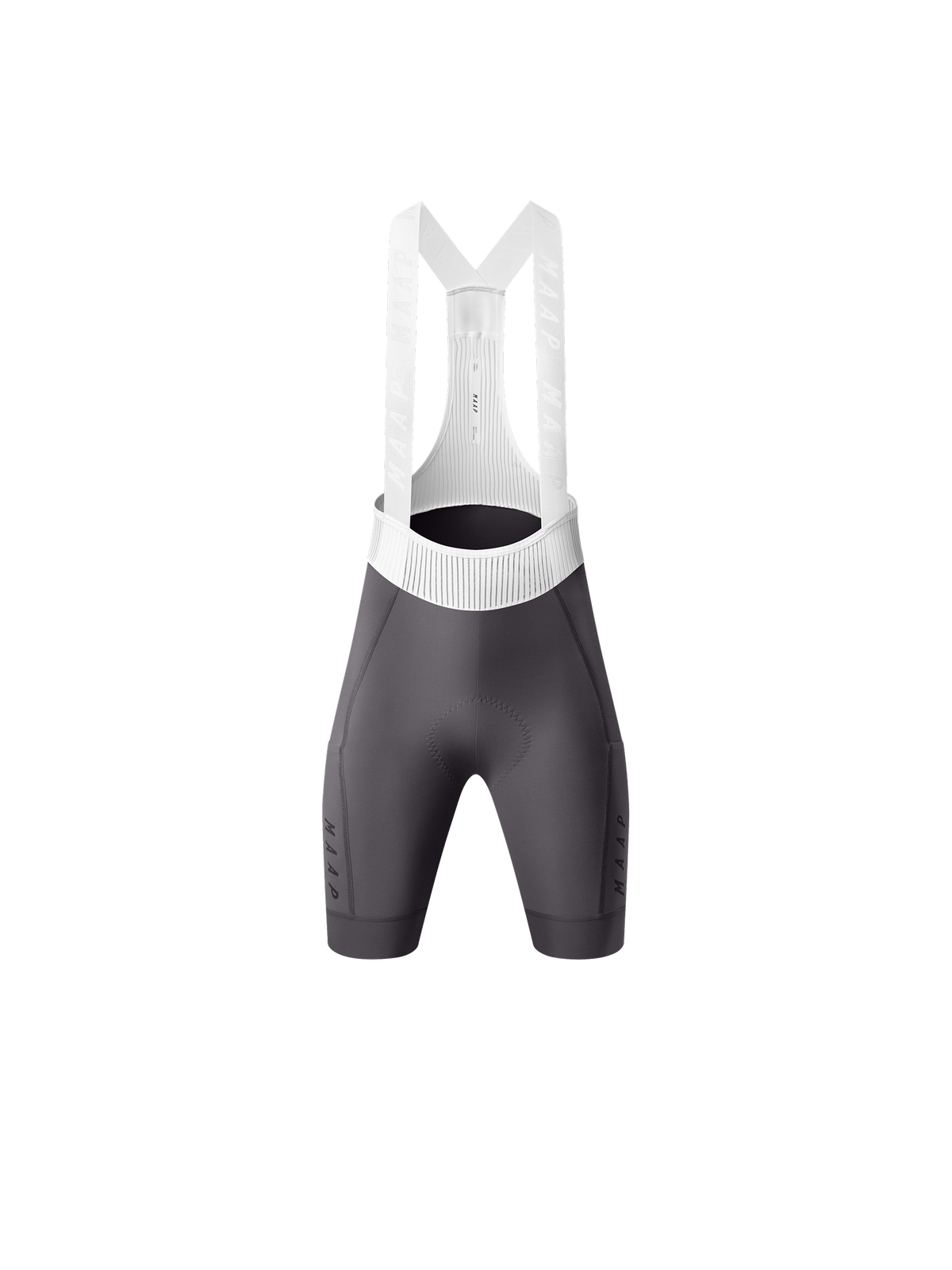 Women's Team Bib Evo Cargo in Charcoal Plum, flat lay