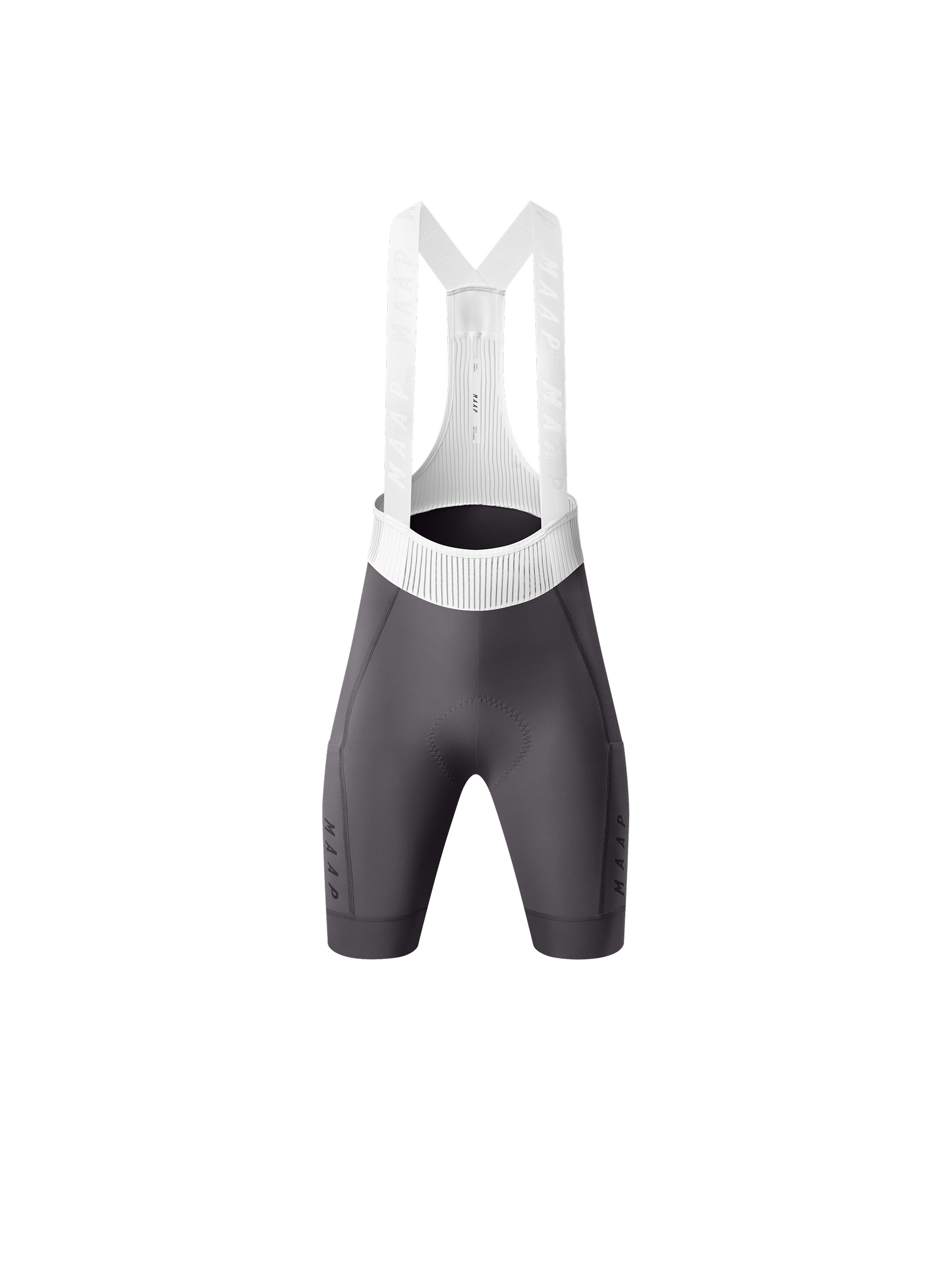Women's Team Bib Evo Cargo in Charcoal Plum, flat lay