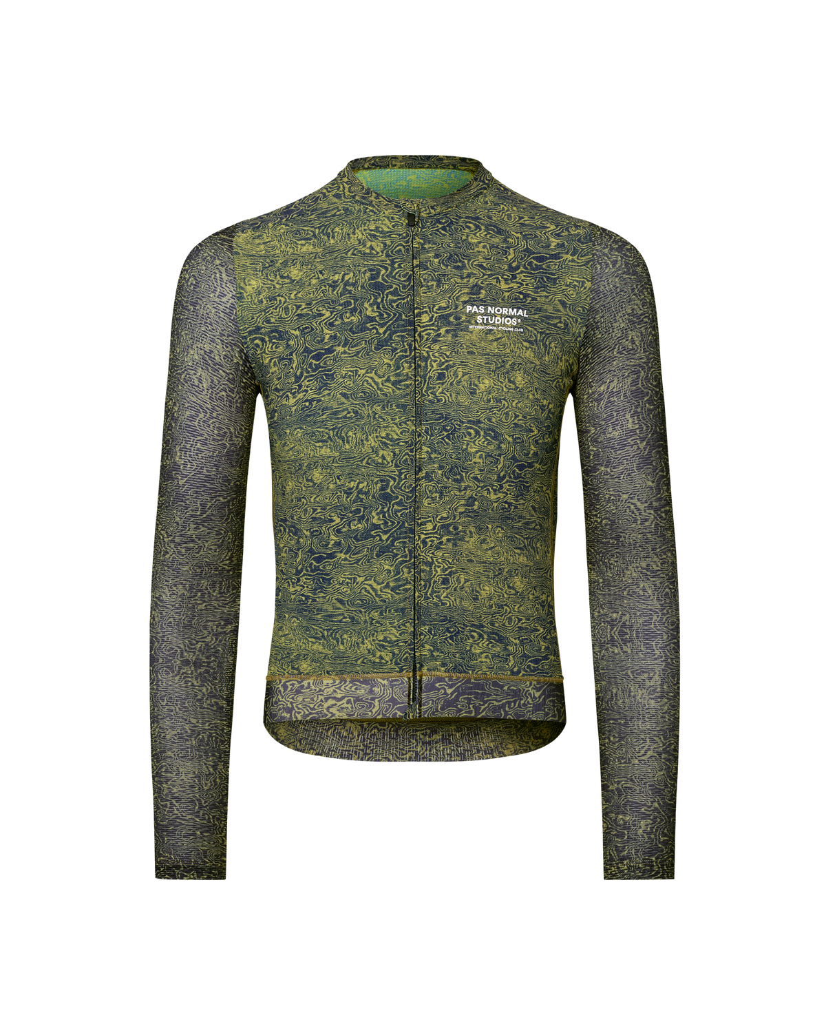 ESSENTIAL LIGHT LONGSLEEVE JERSEY - AOP GRAIN DARK LIME