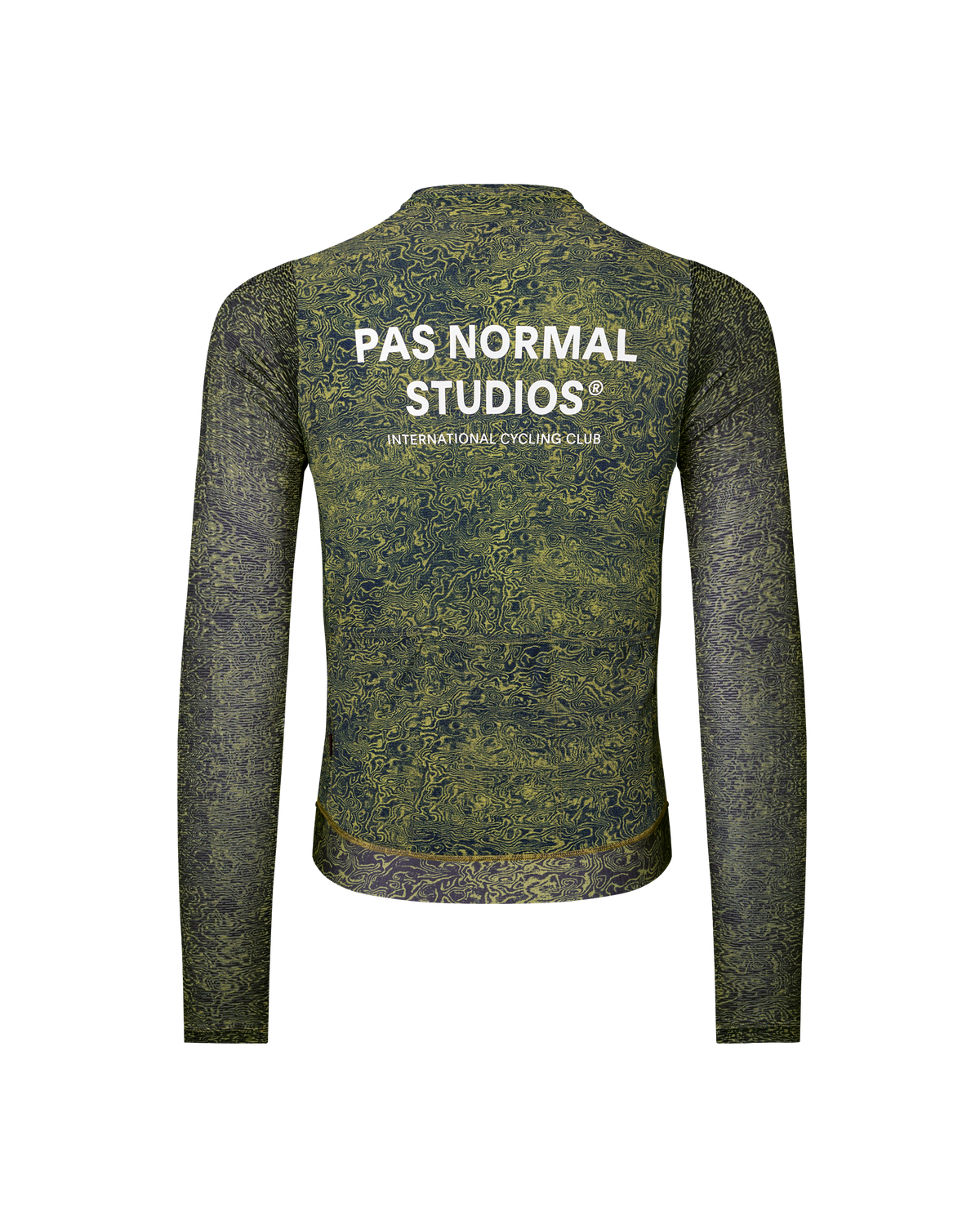 ESSENTIAL LIGHT LONGSLEEVE JERSEY - AOP GRAIN DARK LIME