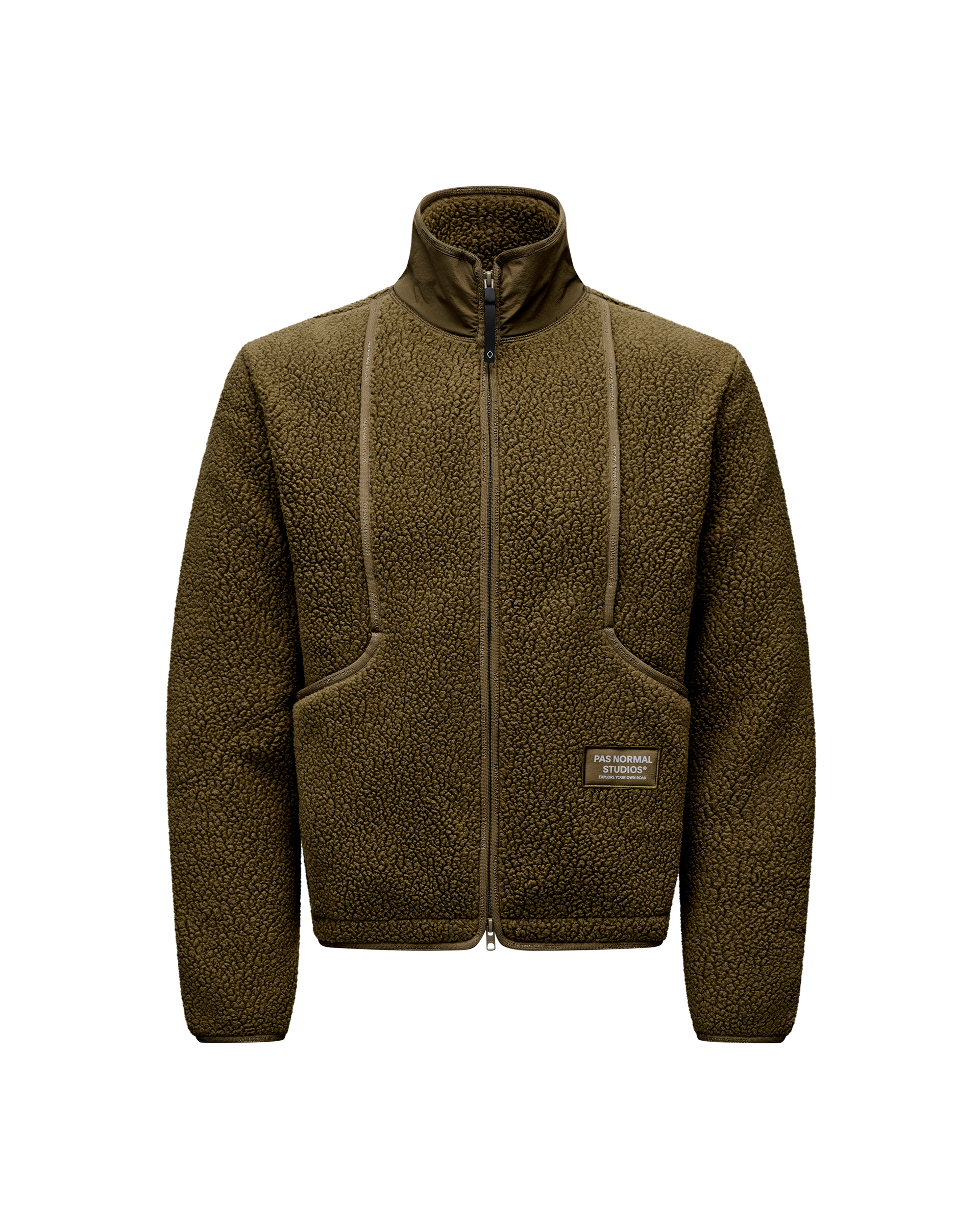 OFF-RACE PILE FLEECE JACKET - DEEP OLIVE